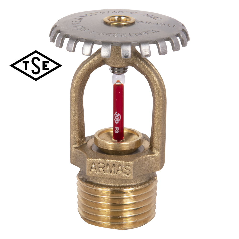 Upright (Yukar Tip) Sprinkler - Hızlı Tepkimeli Krom 57 ℃