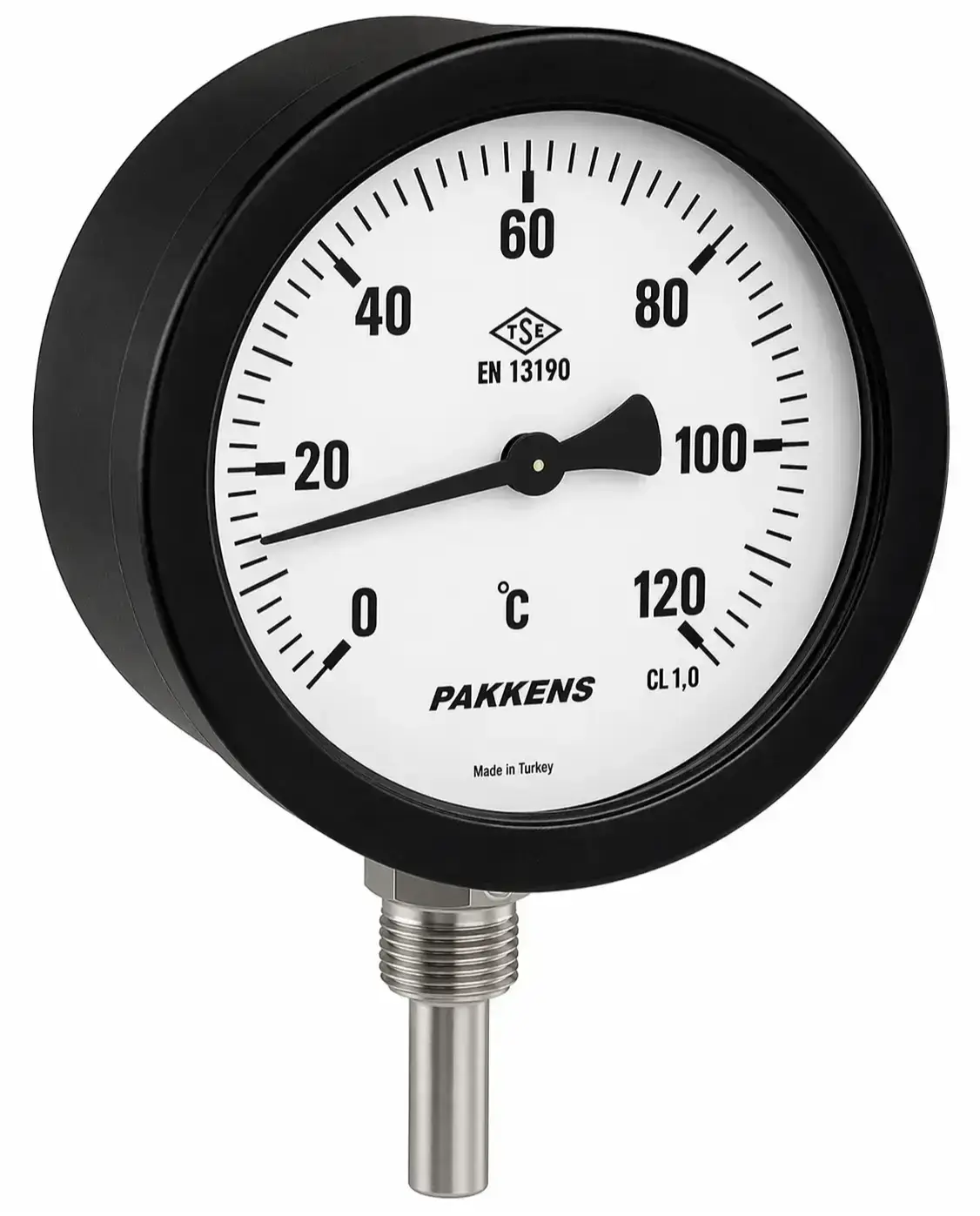 Termometre Alttan Bağlantılı Ø100 15 cm 0-120°